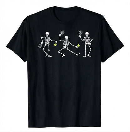 Halloween Pickleball Costume Skeletons Playing Pickleball Shirt