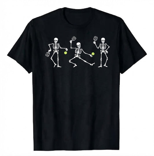 Halloween Pickleball Costume Skeletons Playing Pickleball Shirt