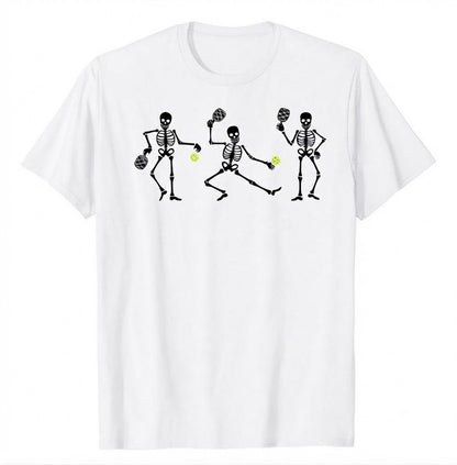 Halloween Pickleball Costume Skeletons Playing Pickleball Shirt