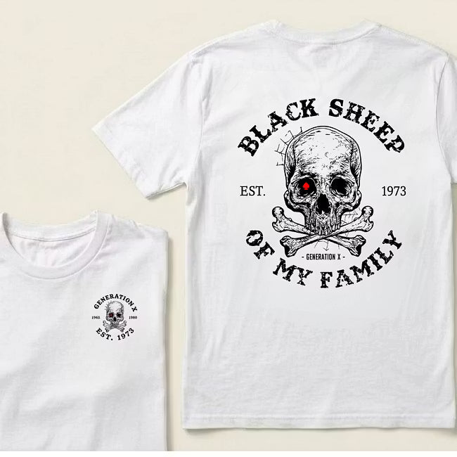Custom EST.Year Customize GenX Black Sheep Of My Family T-Shirt