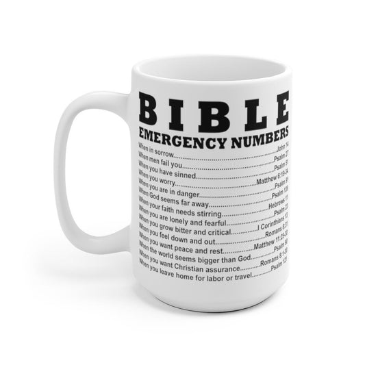 Emergency Bible Numbers Mug