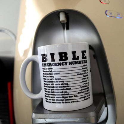 Emergency Bible Numbers Mug