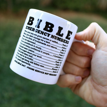 Emergency Bible Numbers Mug