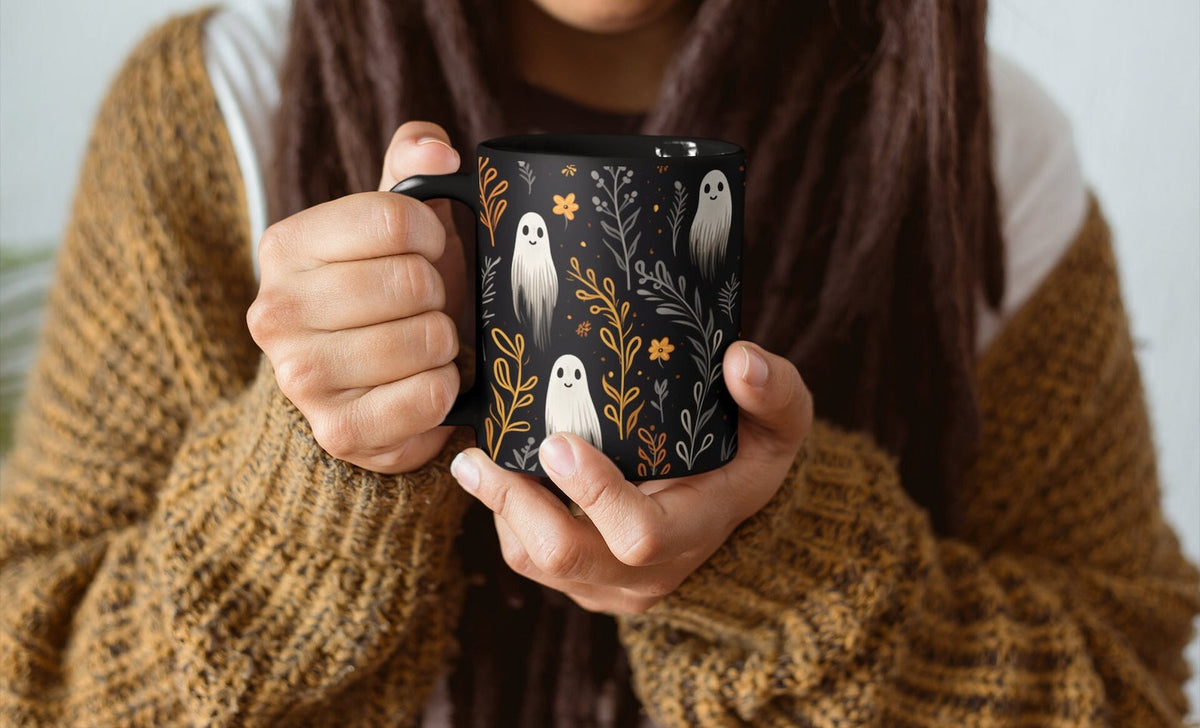 Festive Ghosts Halloween Ceramic Mug