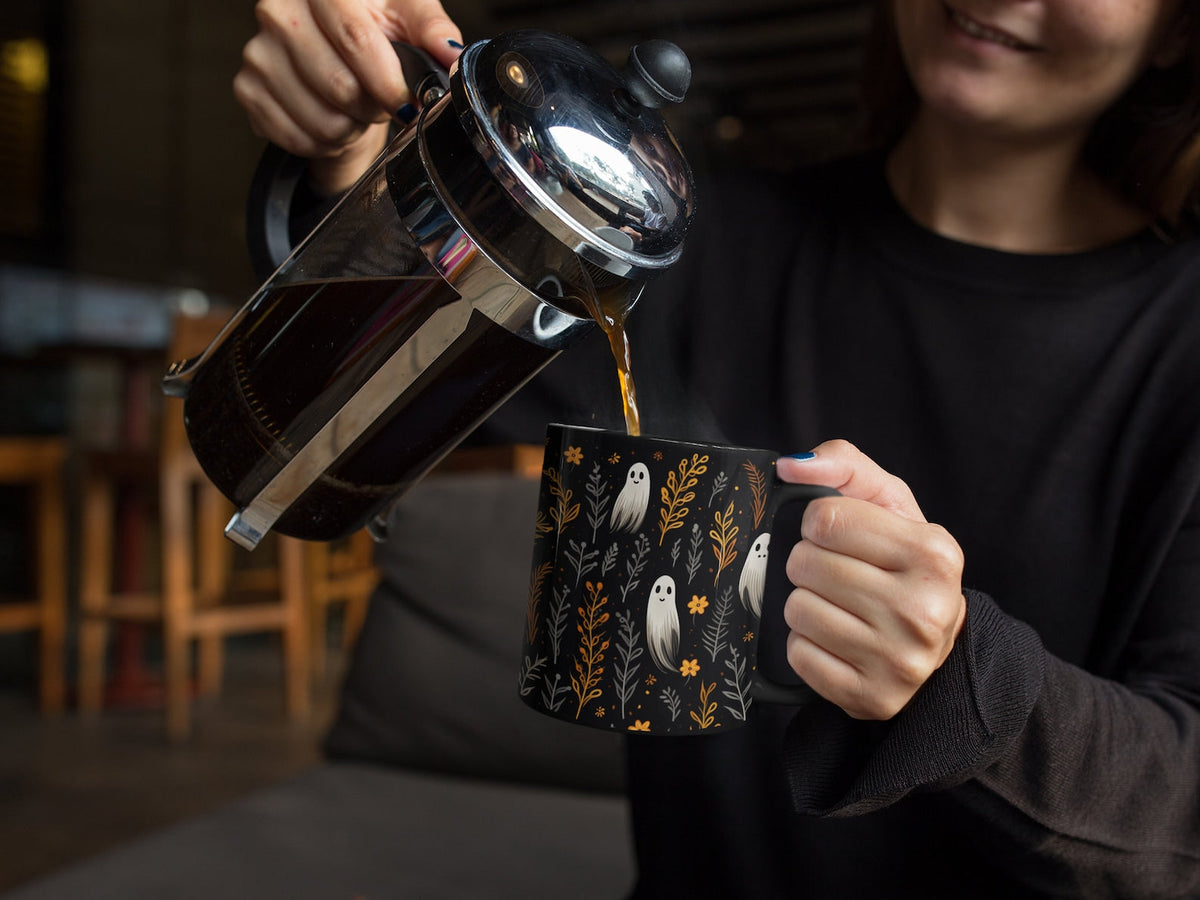 Festive Ghosts Halloween Ceramic Mug