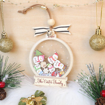 Personalized Snowman Family Christmas Ornament: Custom Acrylic Decor