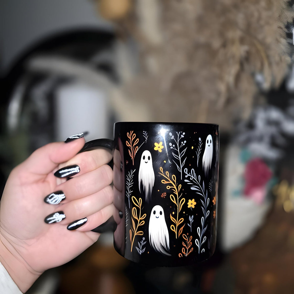 Festive Ghosts Halloween Ceramic Mug
