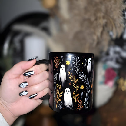 Festive Ghosts Halloween Ceramic Mug