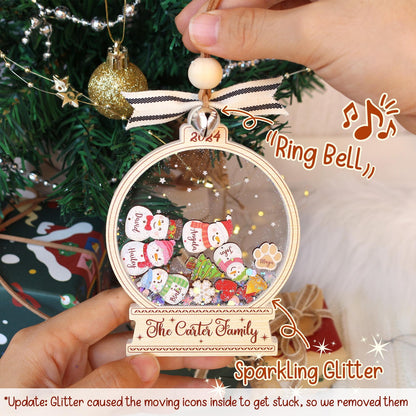 Personalized Snowman Family Christmas Ornament: Custom Acrylic Decor