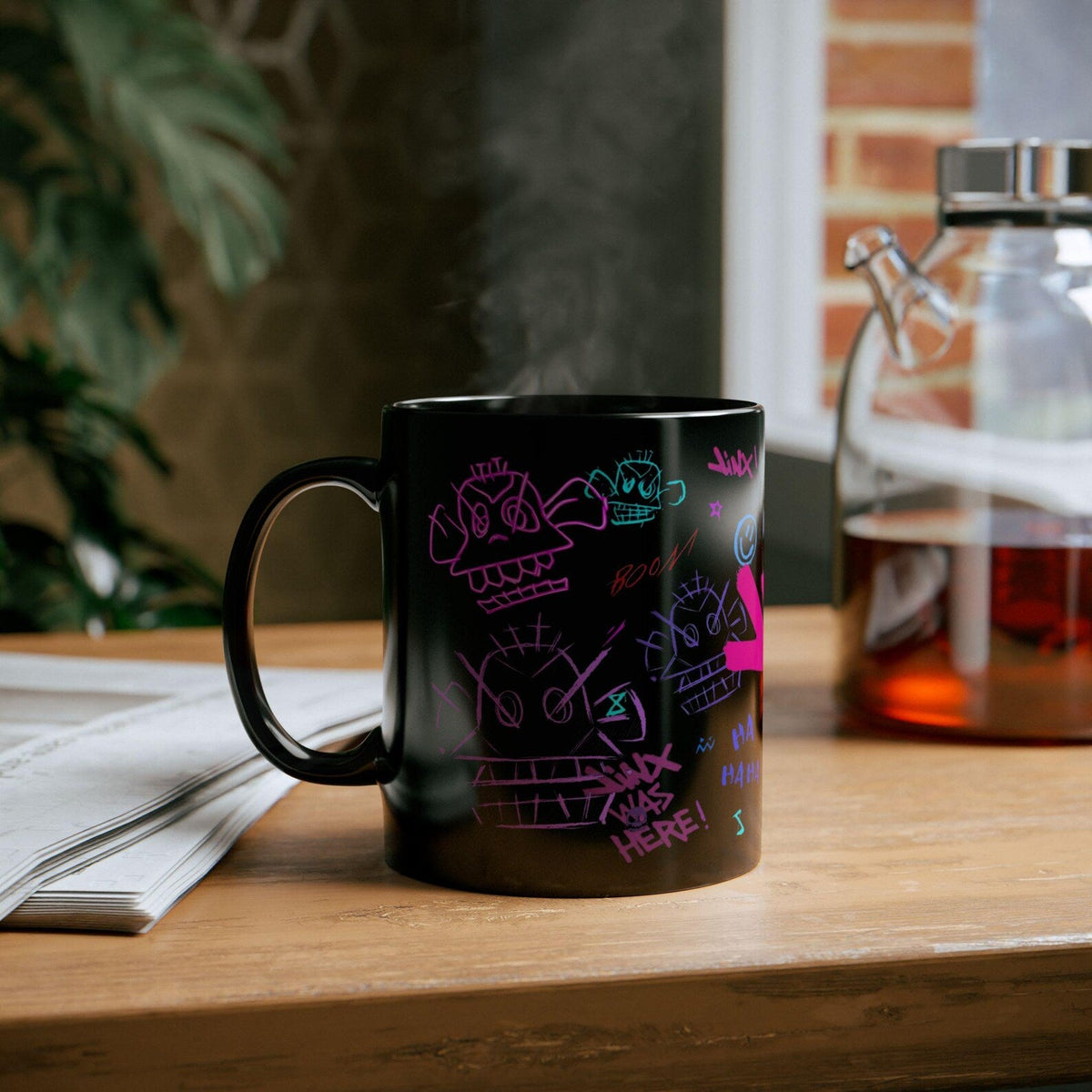 Arcane Jinx Mug: League of Legends Black Ceramic Mug