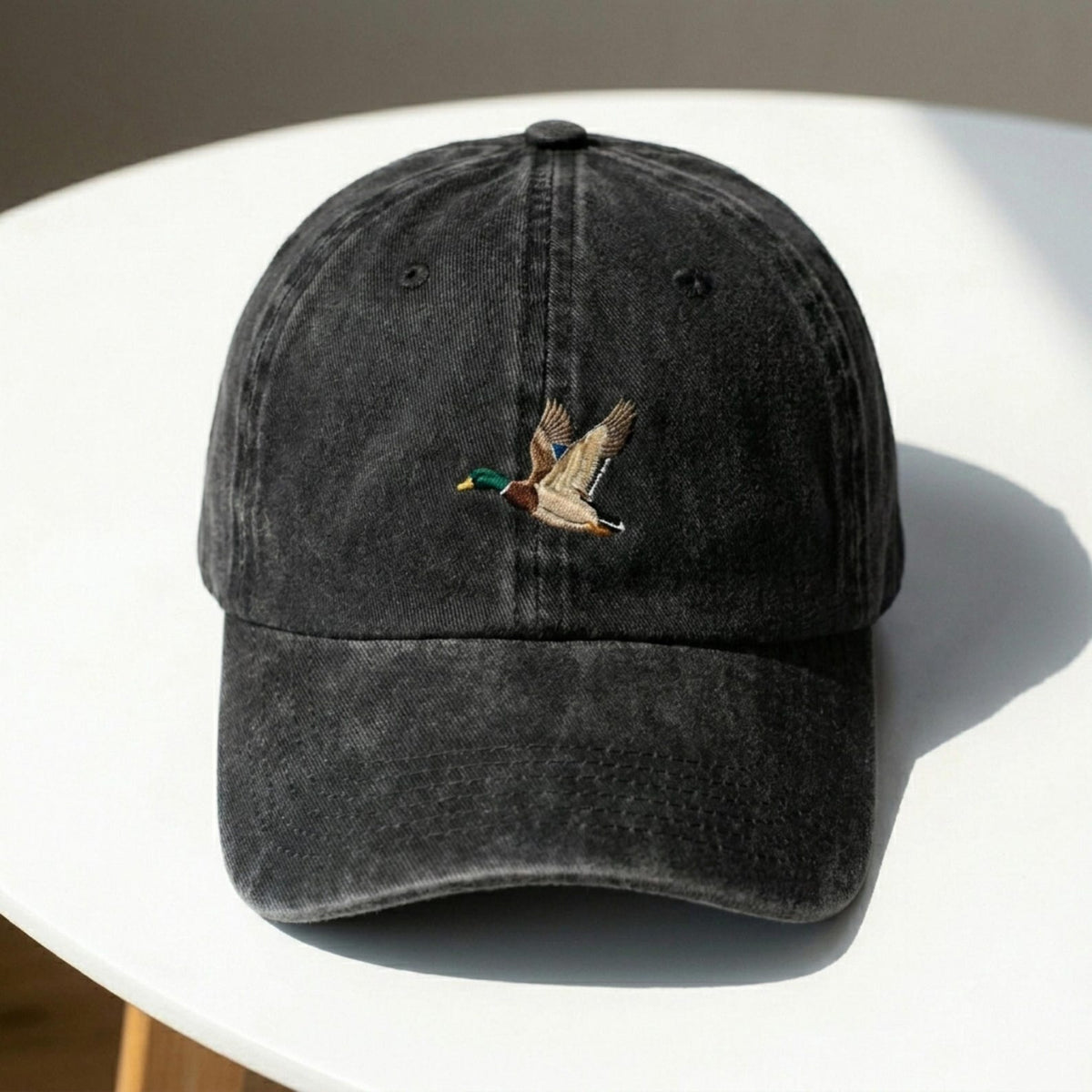 Mallard Duck Embroidered Washed Cap