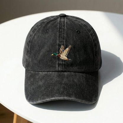 Mallard Duck Embroidered Washed Cap