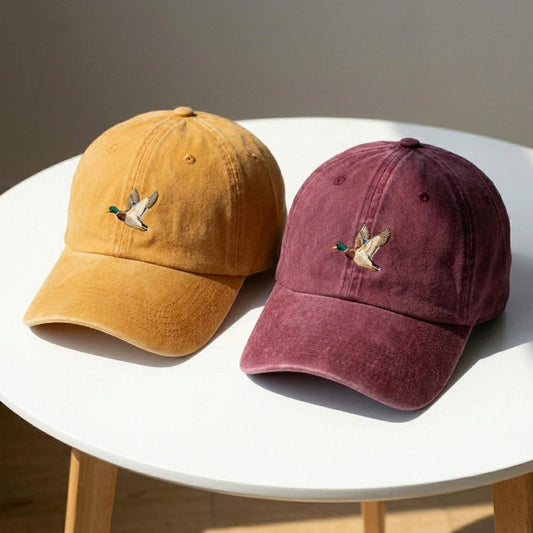 Mallard Duck Embroidered Washed Cap