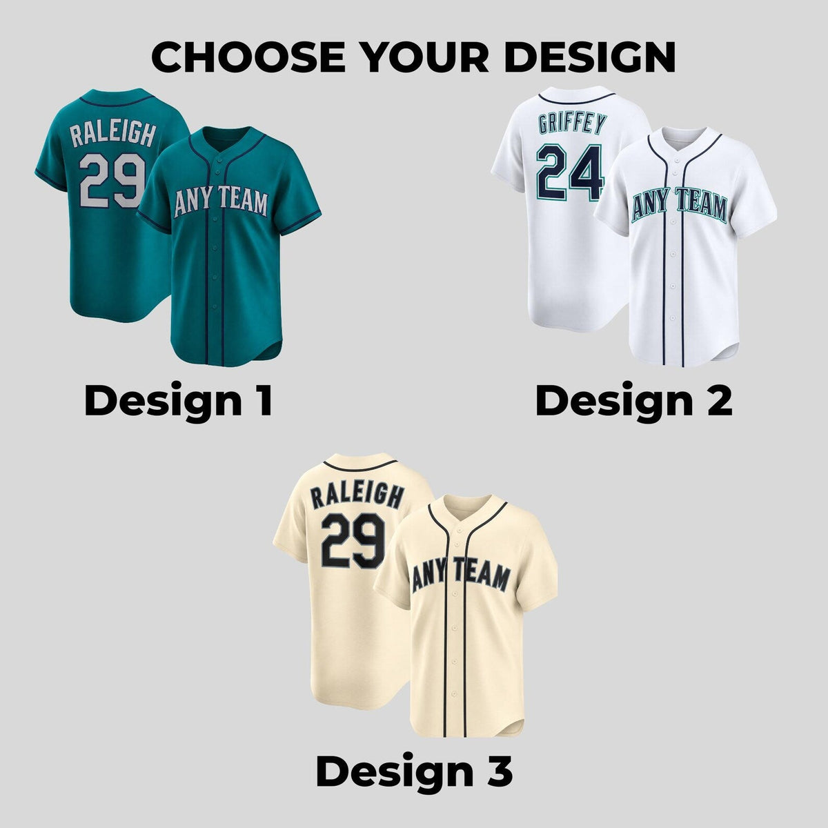 Seattle Mariners Jerseys + Full Logo