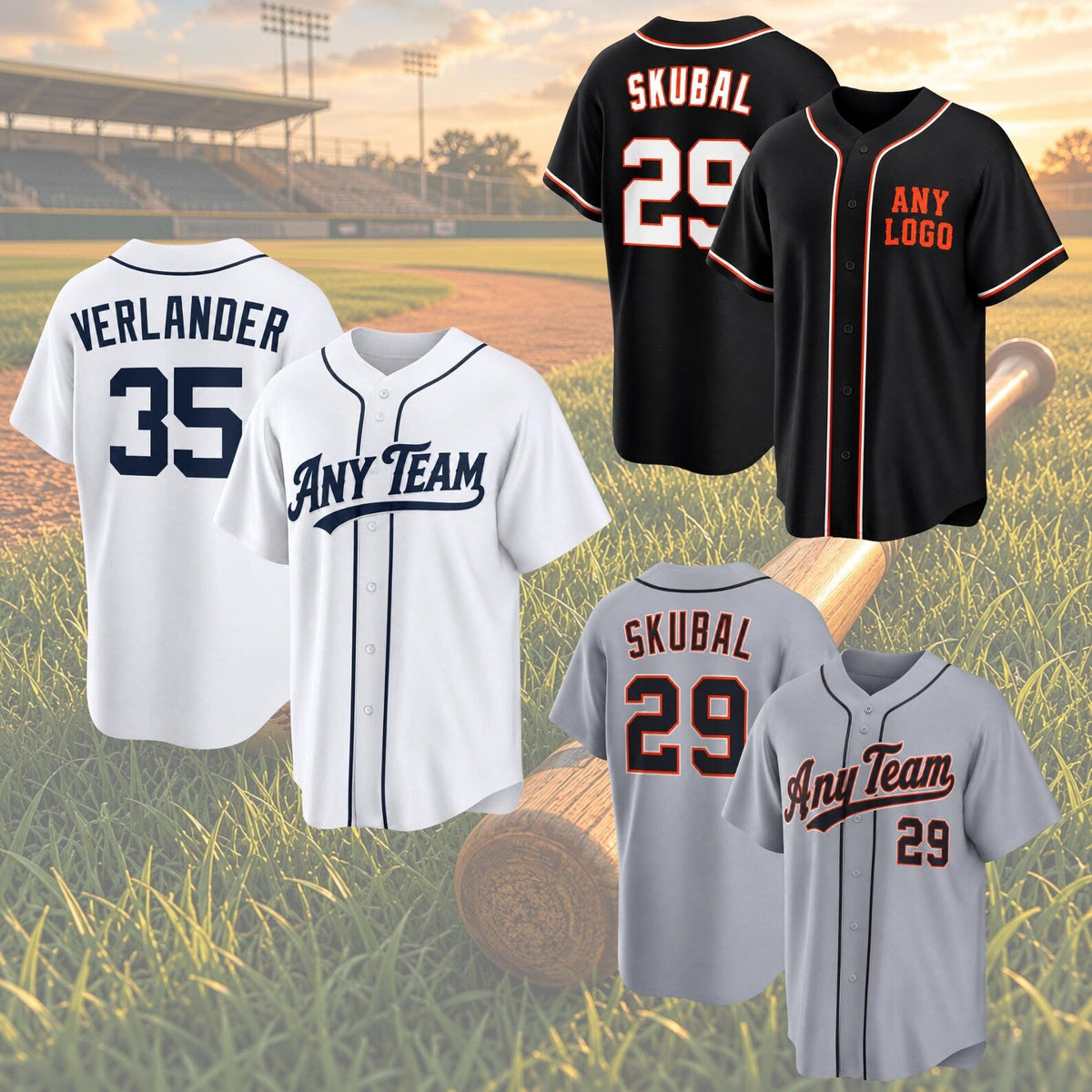 Detroit Tigers Jersey + Full Logo