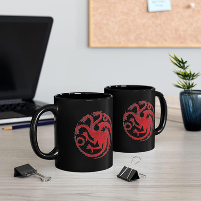 House of the Dragon Targaryen Sigil Black Ceramic Mug