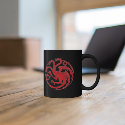House of the Dragon Targaryen Sigil Black Ceramic Mug