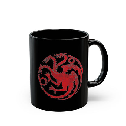 House of the Dragon Targaryen Sigil Black Ceramic Mug