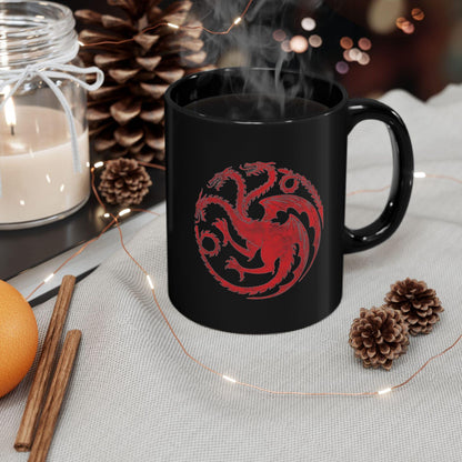 House of the Dragon Targaryen Sigil Black Ceramic Mug