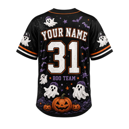 Personalized Spooky League Boo Ghost Team Halloween Baseball Jersey