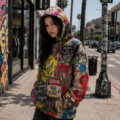 Retro Graffiti Road Sign Hoodie