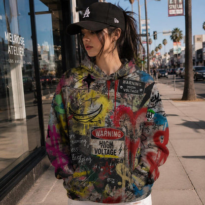 Retro Graffiti Road Sign Hoodie
