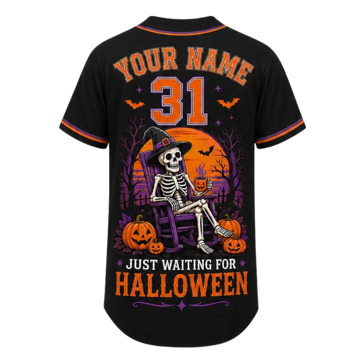 Personalized Pumpkin Witch Spooky Halloween 3D Baseball Jersey