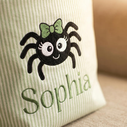 Personalized Seersucker Halloween Trick or Treat Basket