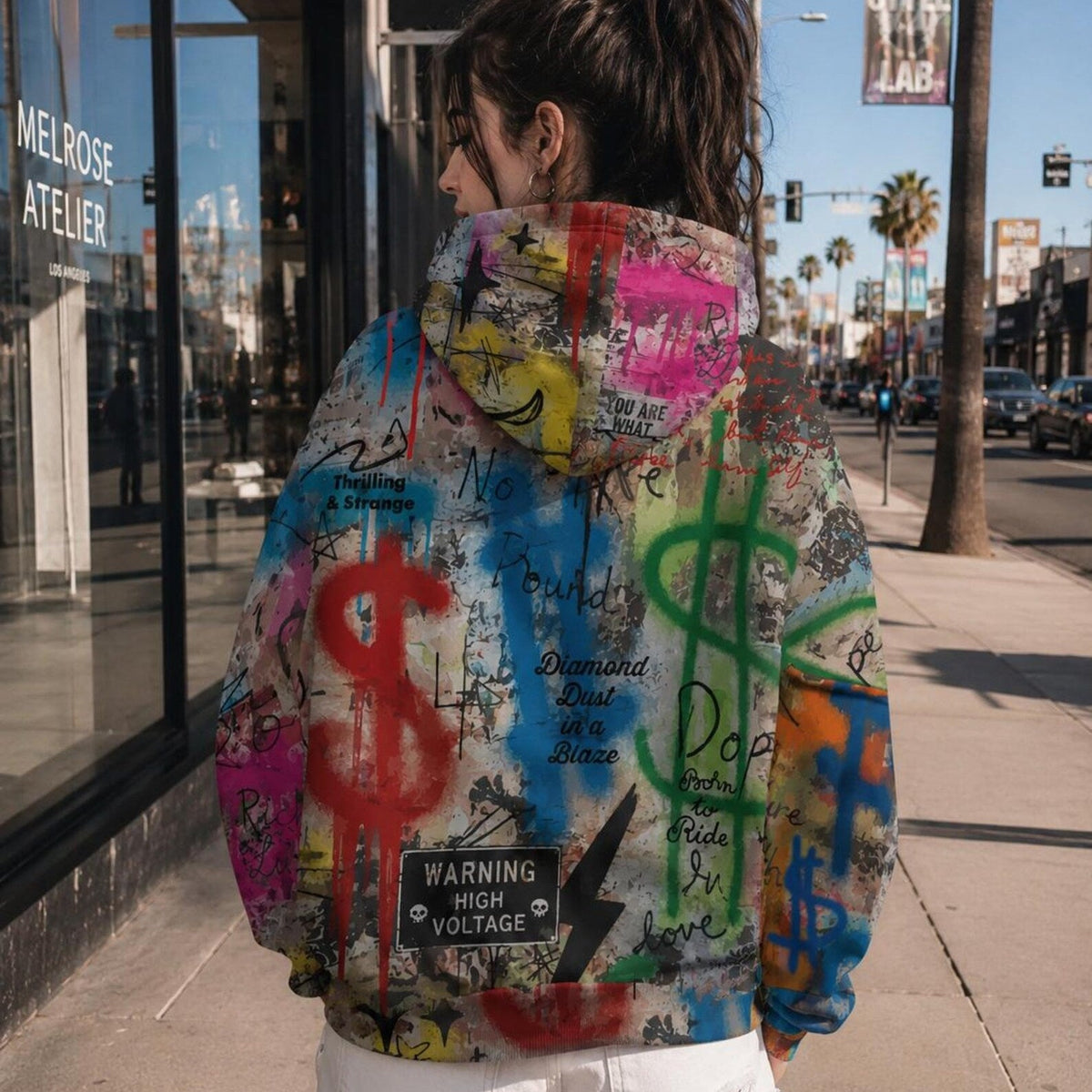 Retro Graffiti Road Sign Hoodie
