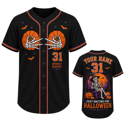 Personalized Pumpkin Witch Spooky Halloween 3D Baseball Jersey