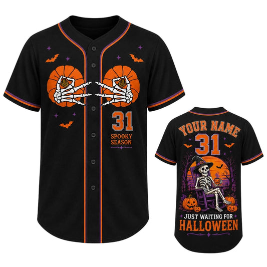 Personalized Pumpkin Witch Spooky Halloween 3D Baseball Jersey