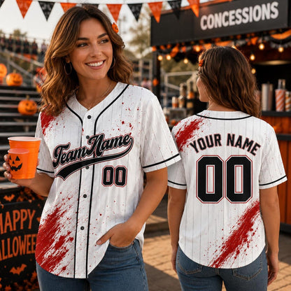 Personalized Bloody Spooky Halloween Baseball Jersey