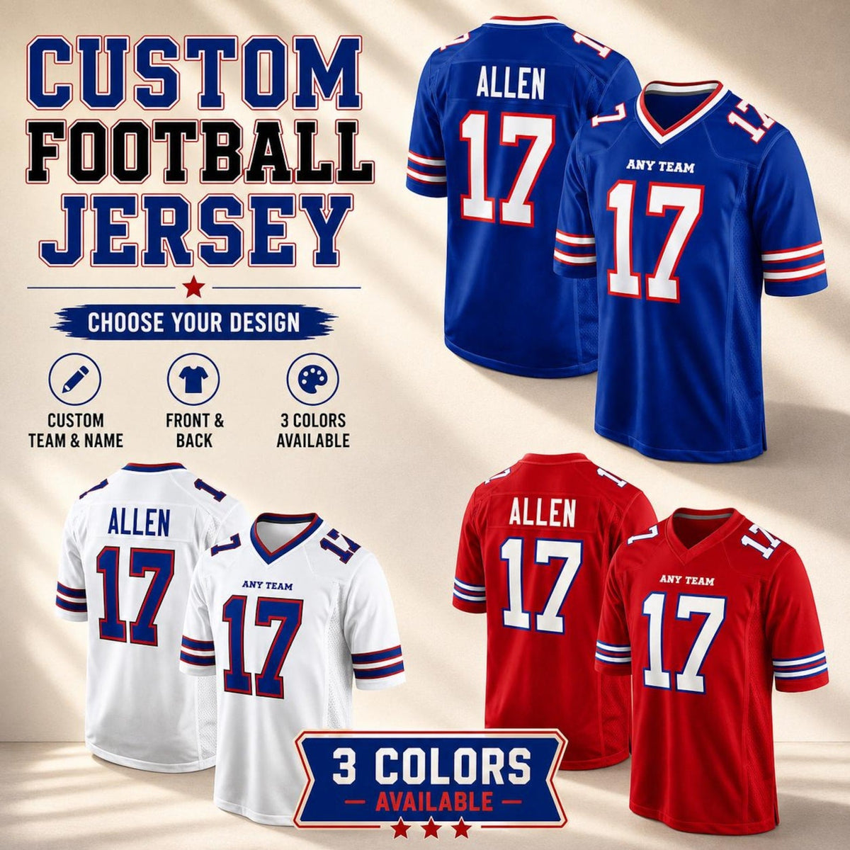 Buffalo Bills Jersey + Full Logo