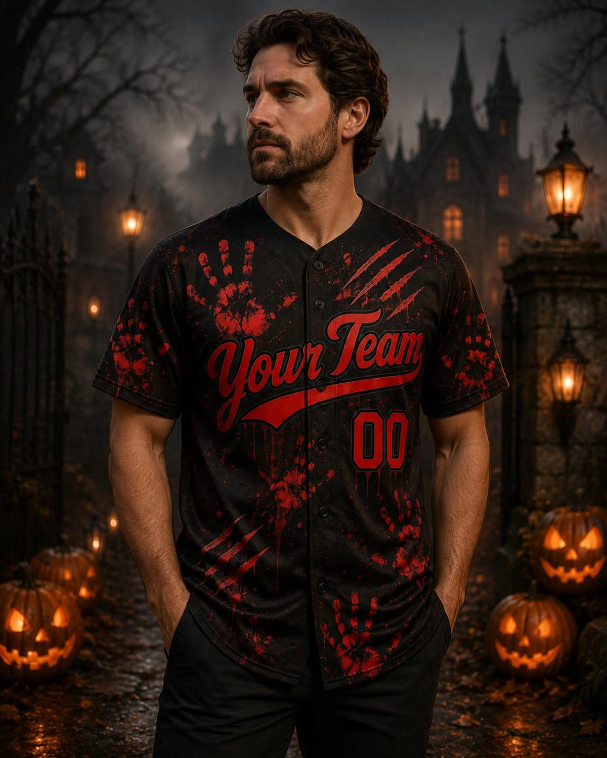 Personalized Halloween Baseball Jersey, Custom Skull Jersey, Unisex Group Shirt, Matching Team Jersey, Custom Name Number, Spooky Gift