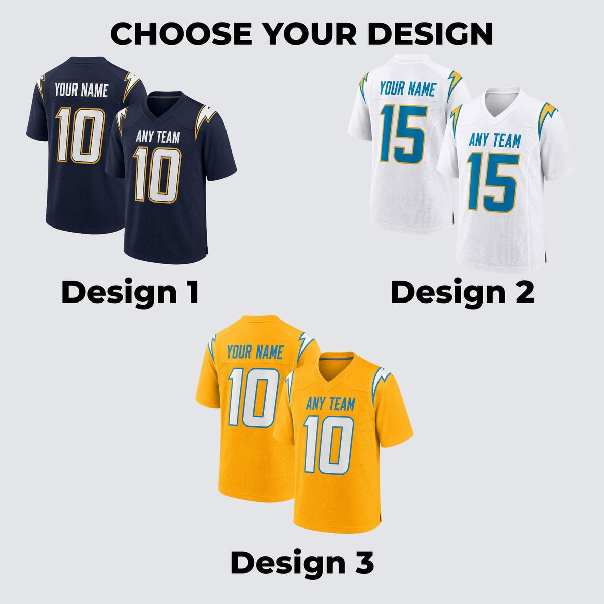 Los Angeles Chargers Jersey + Full Logo