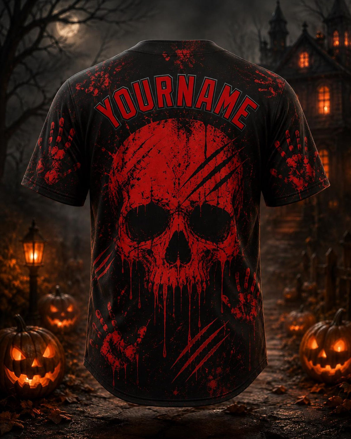 Personalized Halloween Baseball Jersey, Custom Skull Jersey, Unisex Group Shirt, Matching Team Jersey, Custom Name Number, Spooky Gift
