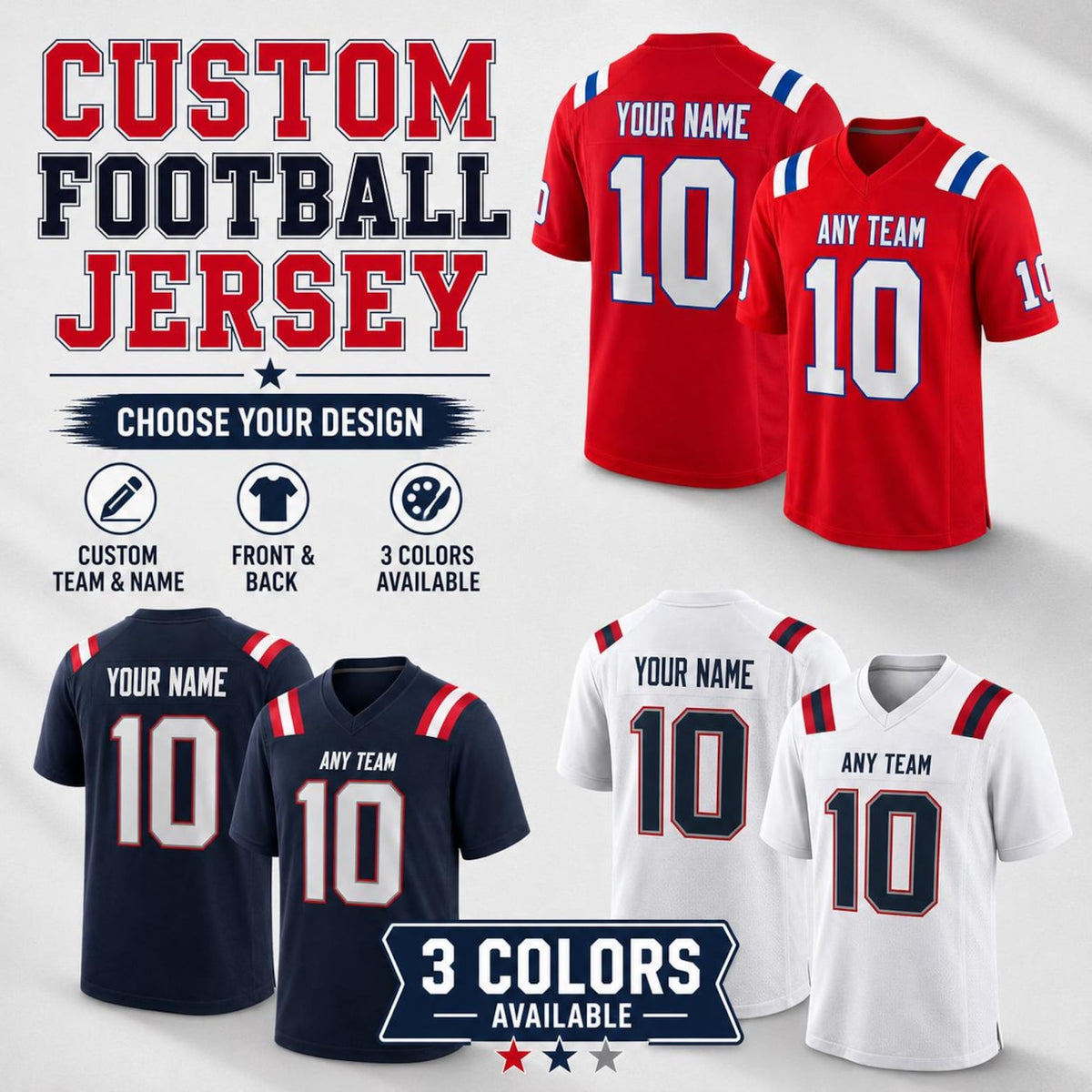 New England Patriots Jersey + Full Logo