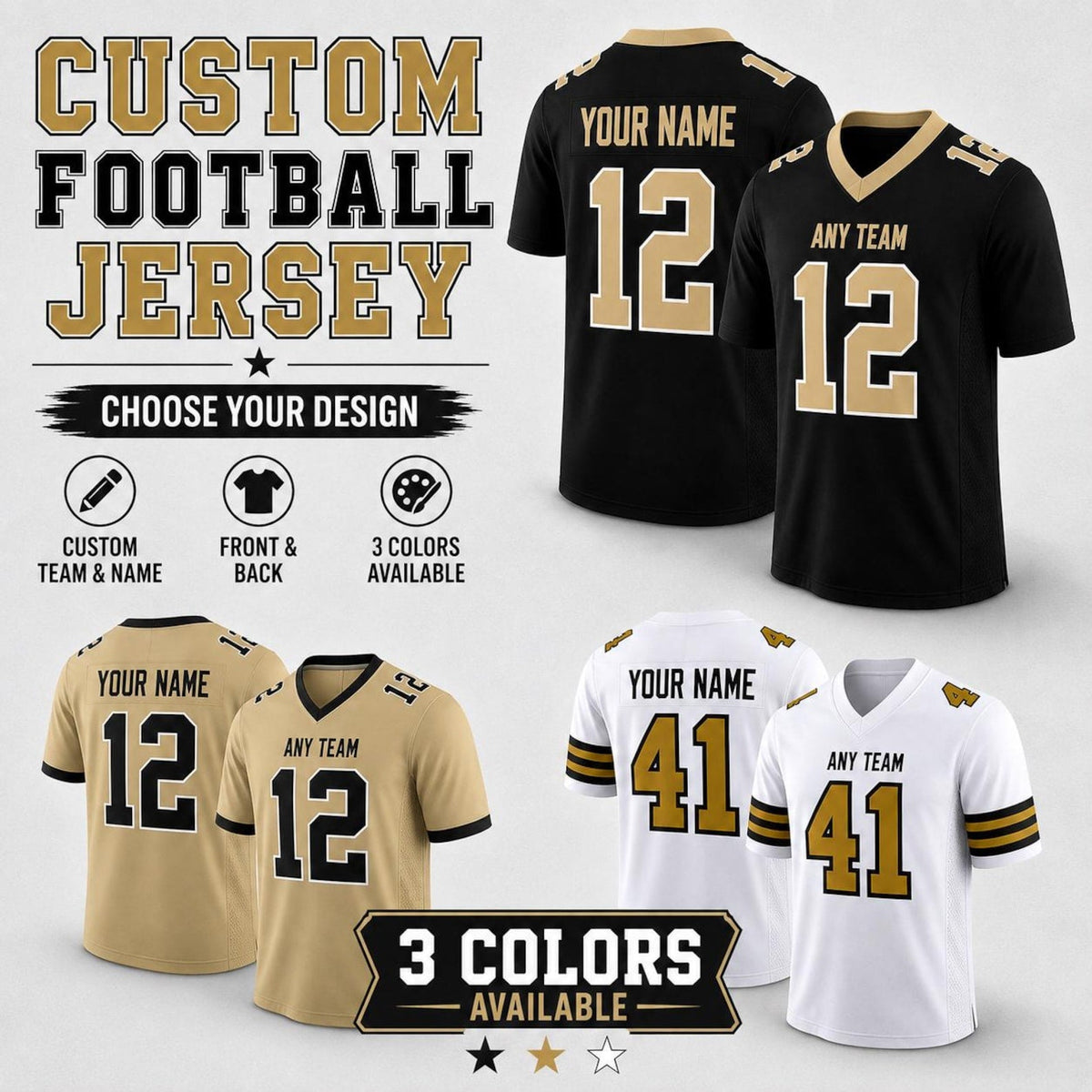 New Orleans Saints Jersey + Full Logo