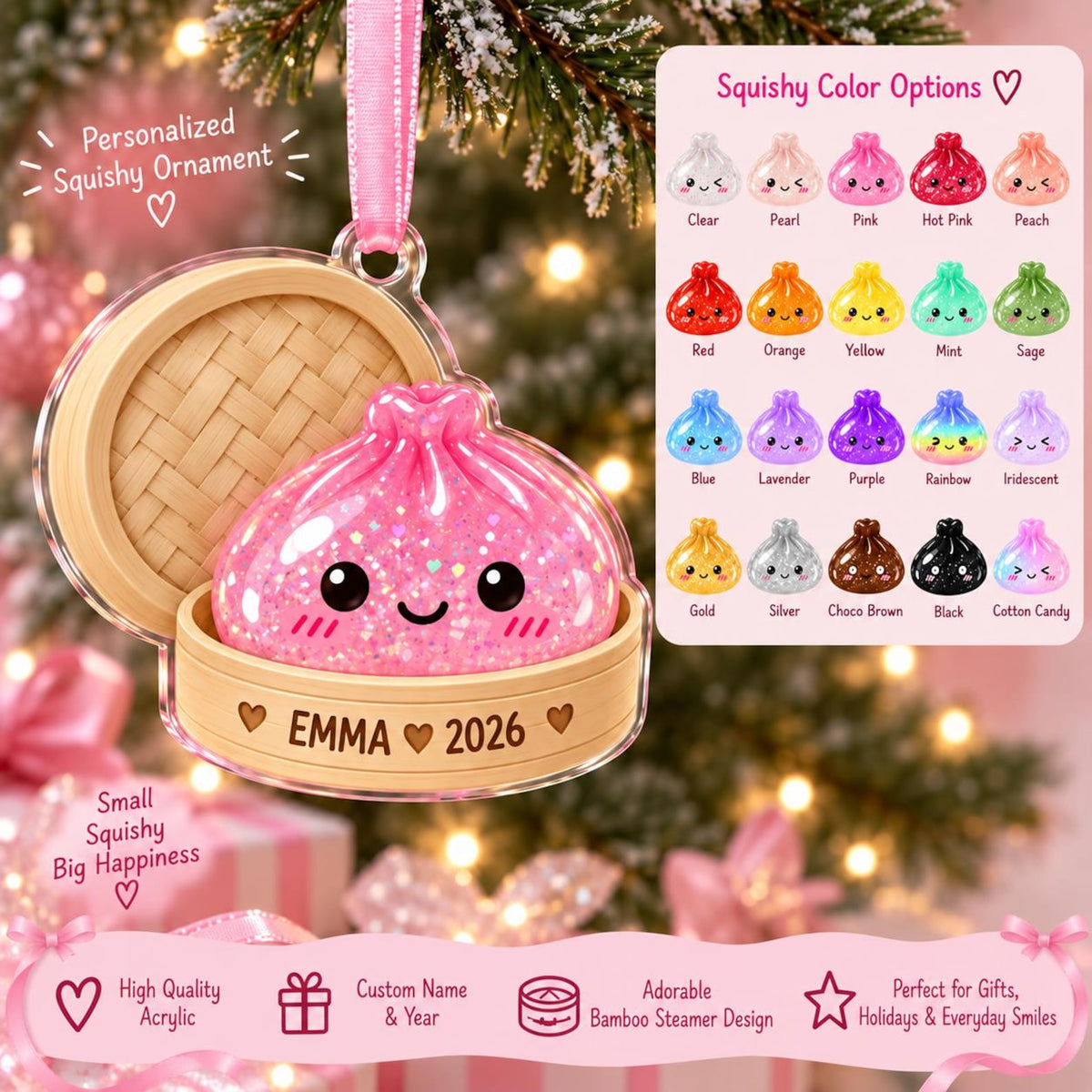 Personalized Name Dumpling Ornament