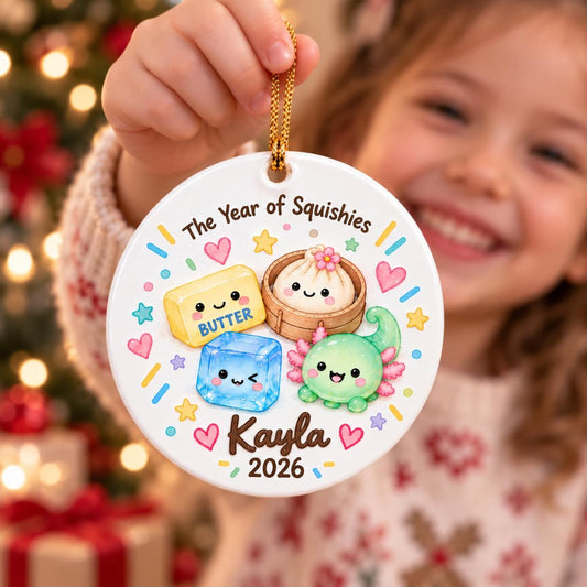 Personalized Kids Squishy Hunting Ornament 2026