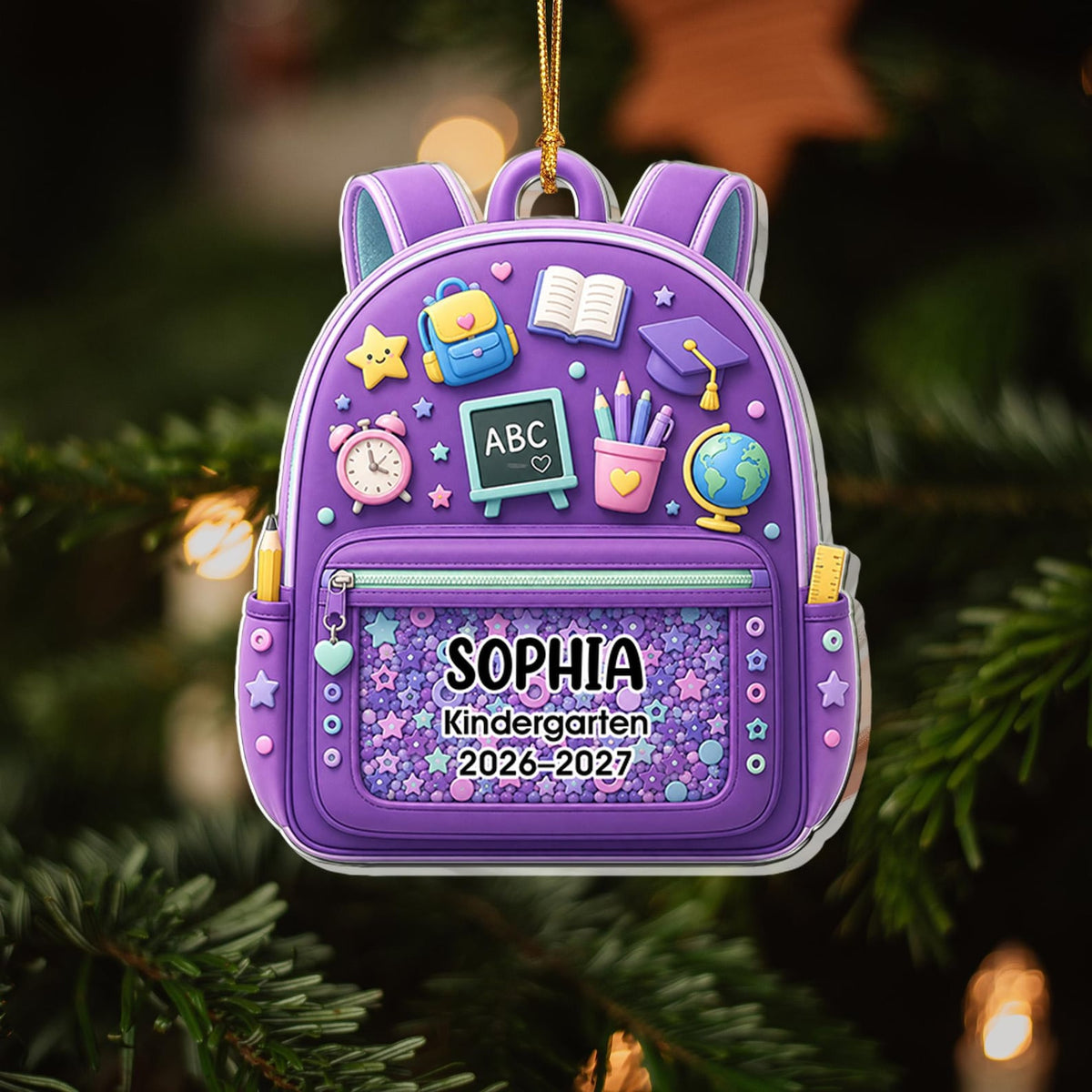 Personalized School Backpack Ornament
