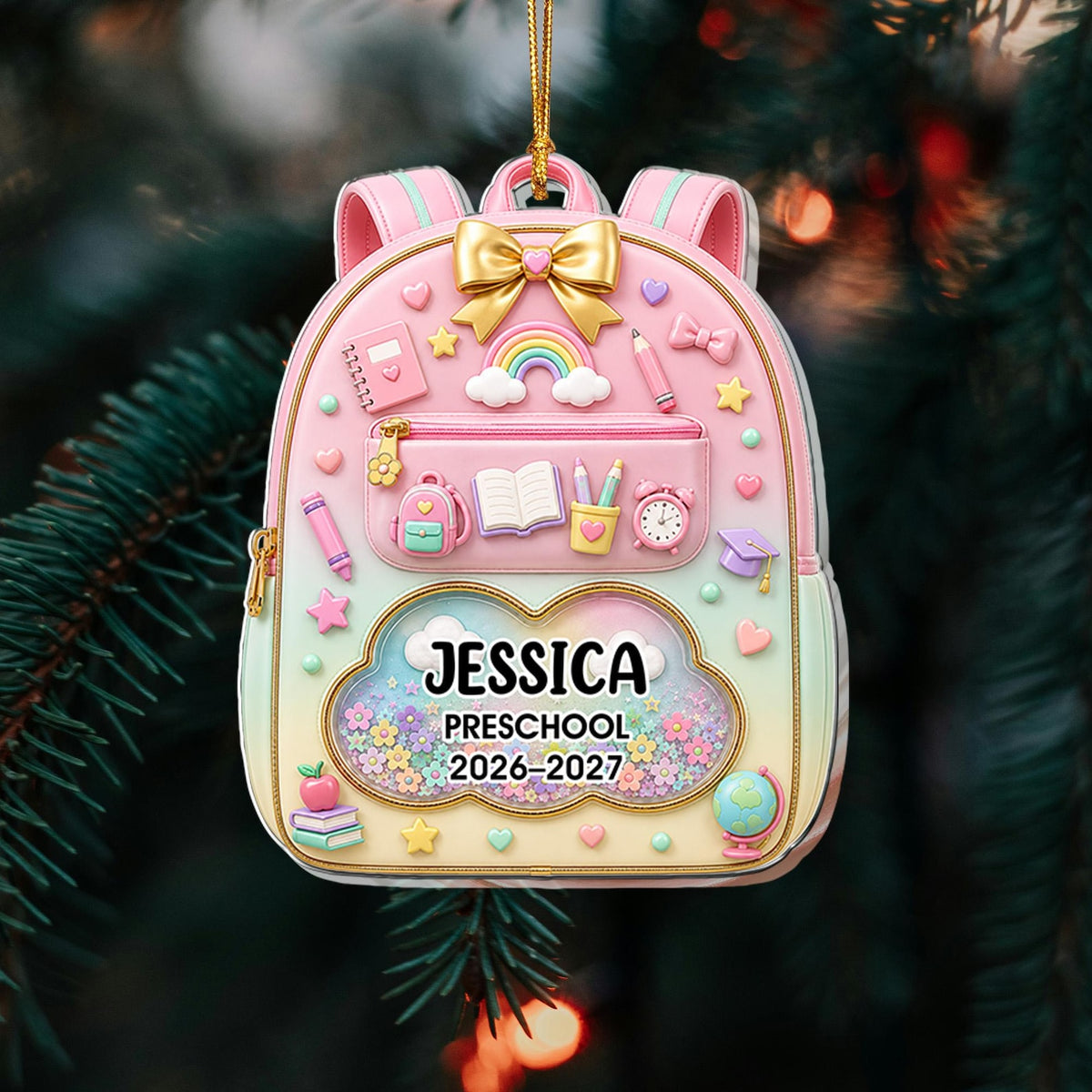 Personalized School Backpack Ornament