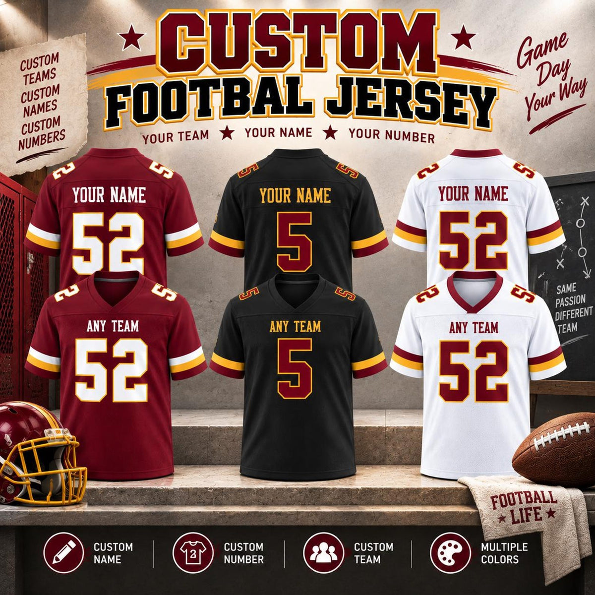 Washington Commanders Jersey + Full Logo