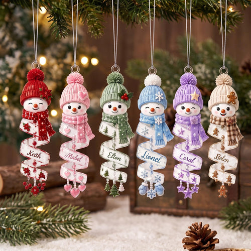 Custom Name Snowman Christmas Ornament