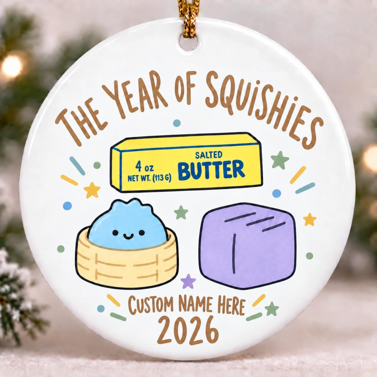 Personalized Custom Name Year of Squishies Ornament 2026