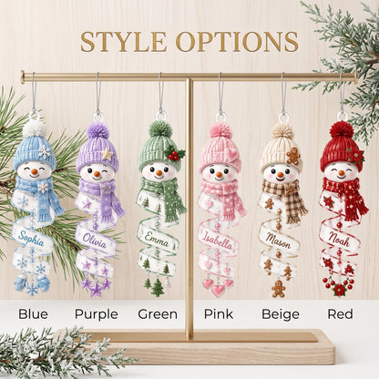 Custom Name Snowman Christmas Ornament