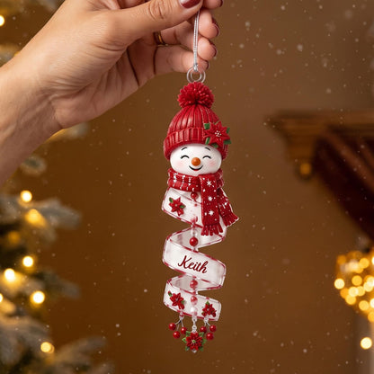 Custom Name Snowman Christmas Ornament