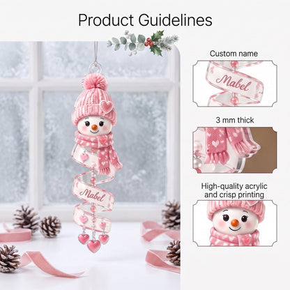 Custom Name Snowman Christmas Ornament