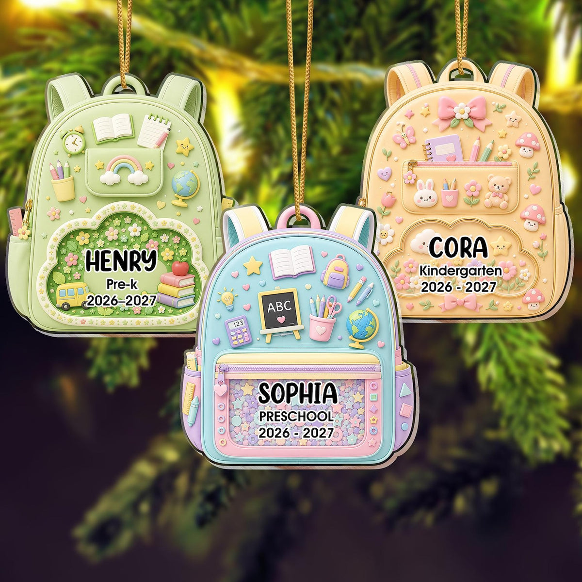 Personalized School Backpack Ornament