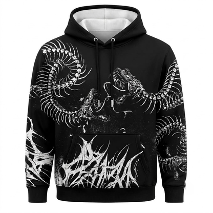 Black Spine Dark Art  Hoodie - Zip Up Hoodie